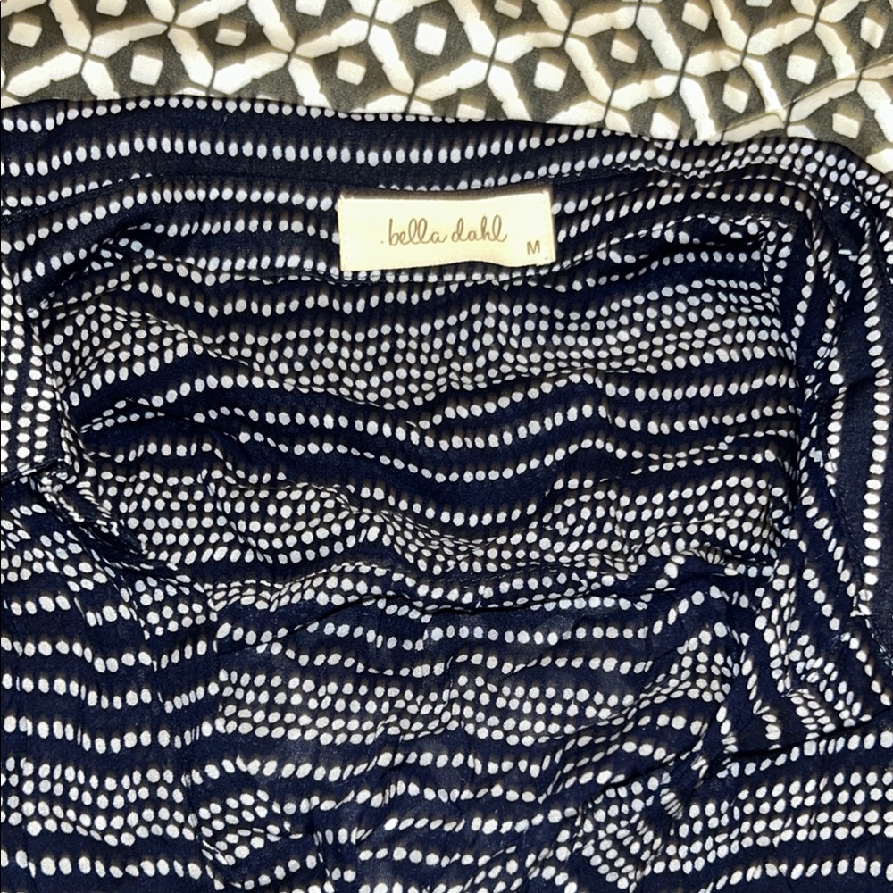 Bella Dahl Blue and White Ruched Blouse